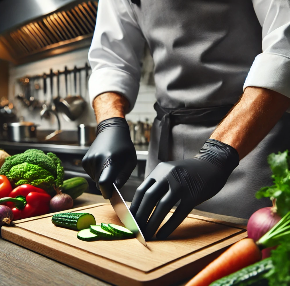 Untersuchungshandschuhe Nitril (schwarz) Gr. S, geeignet zum Kochen und Arbeiten in der Küche, Latex- und Puderfrei