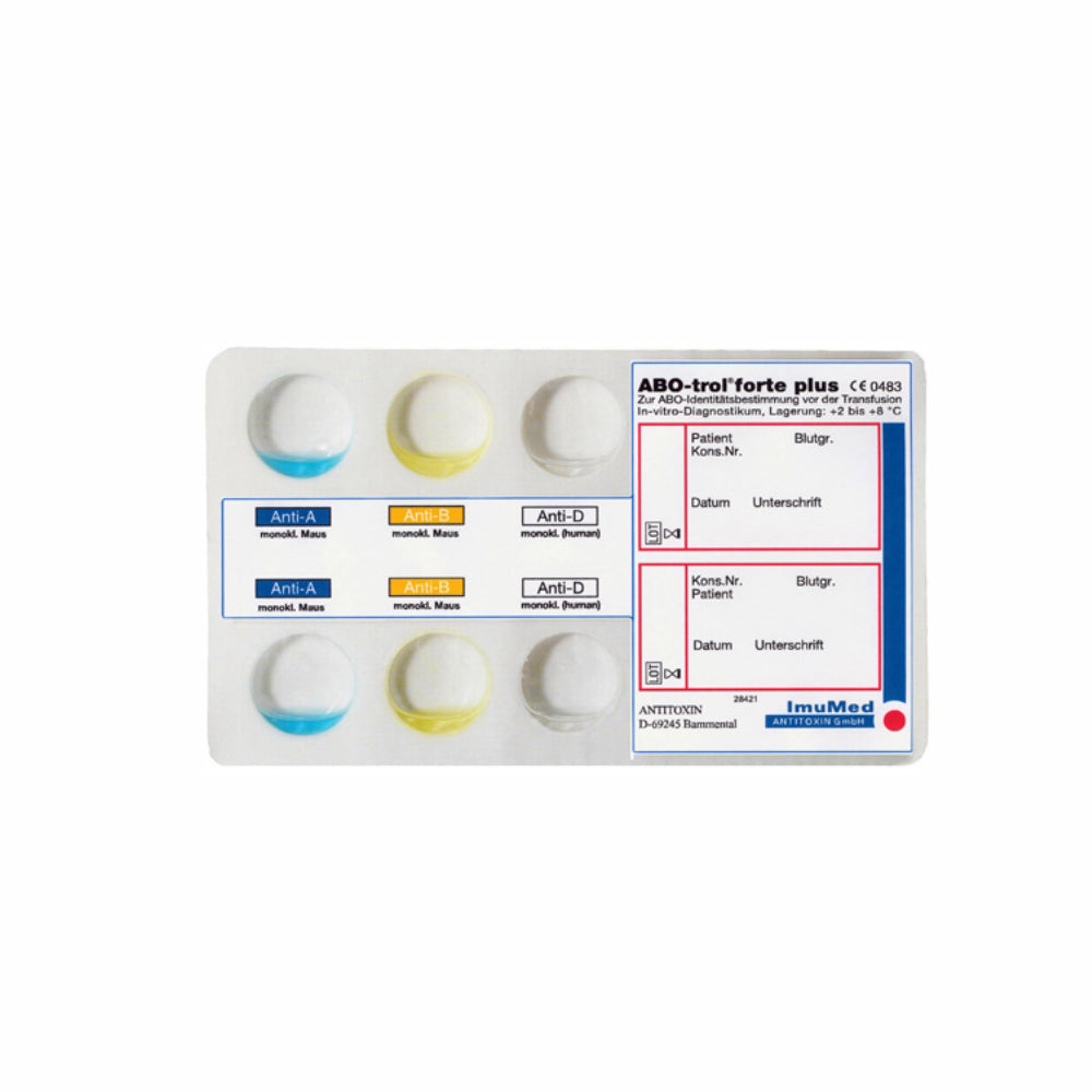 NADAL Blutgruppen Schnelltest, Nachweis von ABO-und D-Kompatibilität, 1 Packung mit 15 Tests, professionelle Anwendung