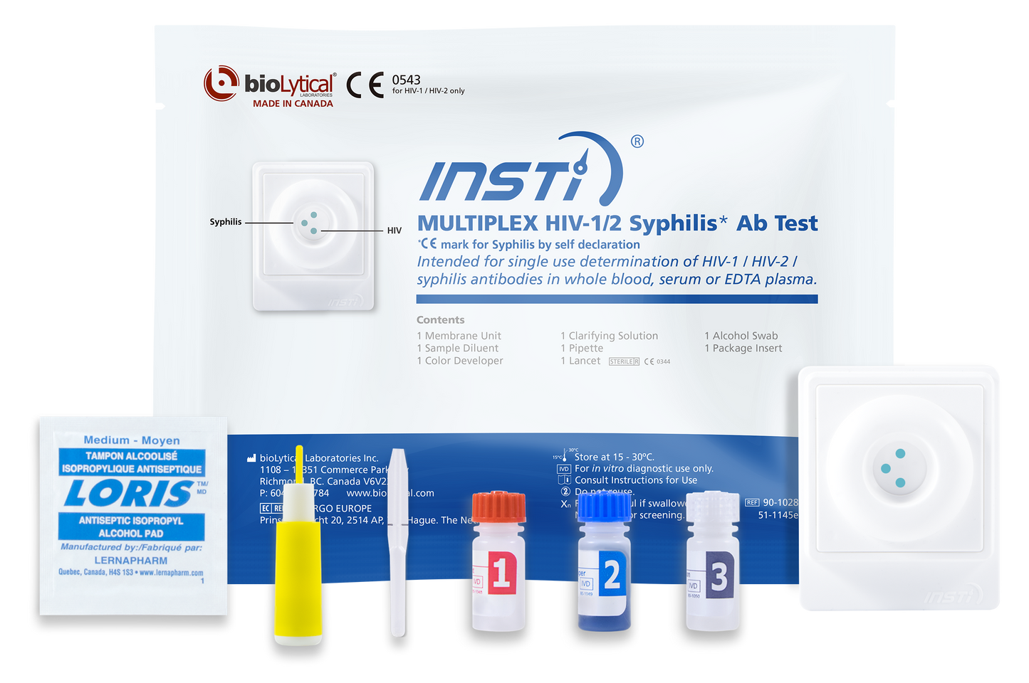 INSTI Multiplex HIV-1/2 Syphilis Antikörper-Test